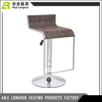 2018 Low backrest adjustable Rattan pad bar high chair with Body stool