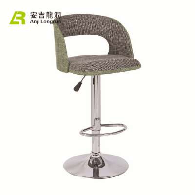 Chromed base fabric HARD PVC seat counter cocktail table chairs