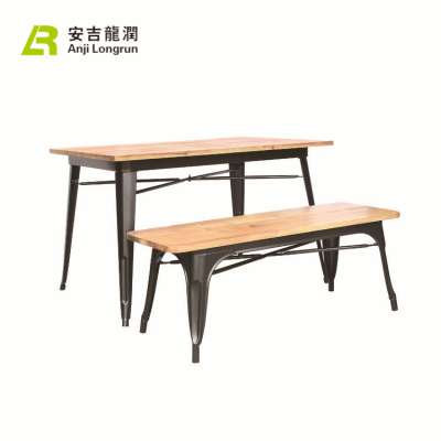 home vintage furniture metal wooden dining table