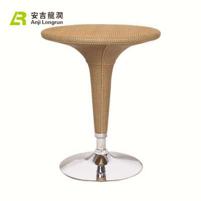 made in China modern linen round dining bar table with chromed base