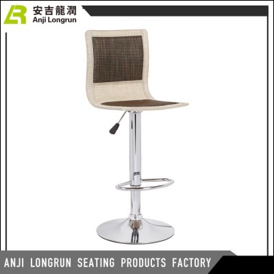 Living room furniture height adjustment low rattan / wicker backrest bar stool