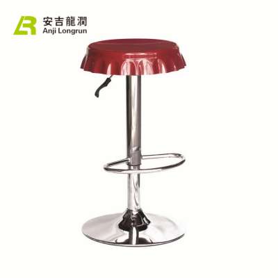 Bottle cap shape plastic seat Modern swivel lift backless ABS bar stool