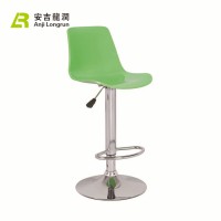 Hot sale modern design stainless steel high seat green acrylic kitchen bar stool chair with footrest