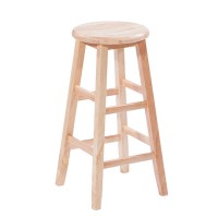 Chinese custom modern round high wooden bar club foot stools chairs